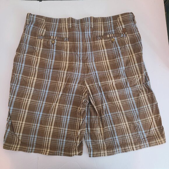 American Threads Brown Plaid Shorts – Size 38W - Picture 4 of 5